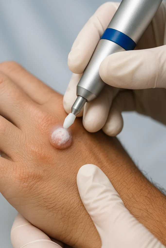 example of wart removal Brentford using cryopen